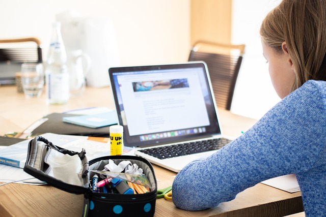 Teen at a computer