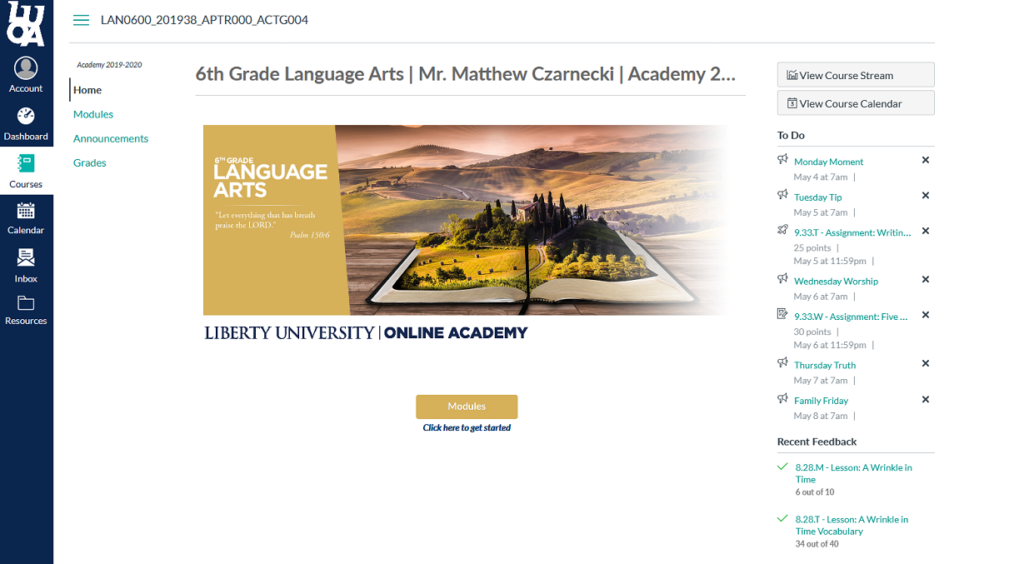 Liberty Academy online platform