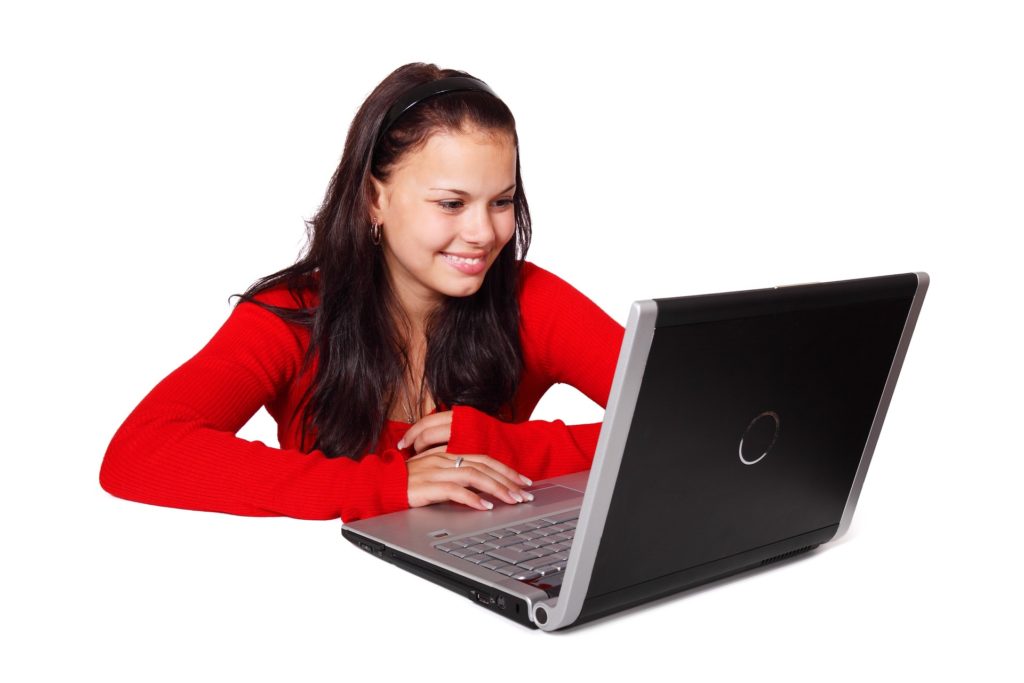 Girl at computer